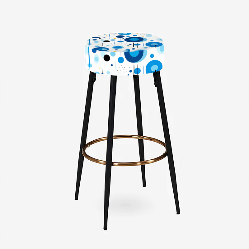 Ensemble de 2 tabourets de bar géométriques bleu cobalt minimalistes