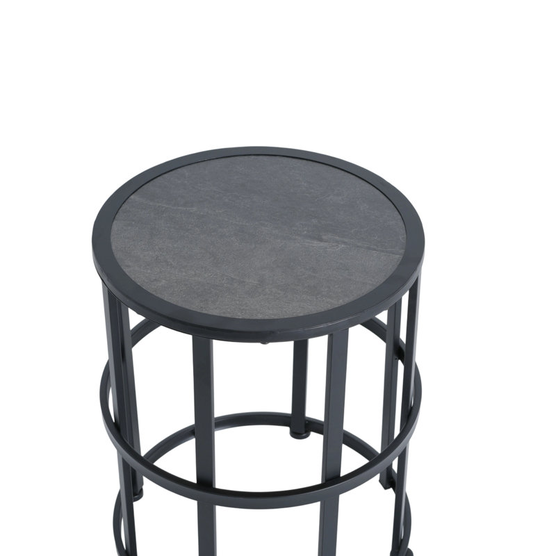Table d'appoint en céramique avec structure en fer thermolaqué