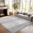 Machine Washable Medallion Floral Area Rug(Grey)-1858607074