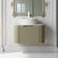 Meuble-lavabo flottant - vasque en céramique blanche, plateau en marbre et armoire à rayures 3D, sans robinet-166730117-166730118