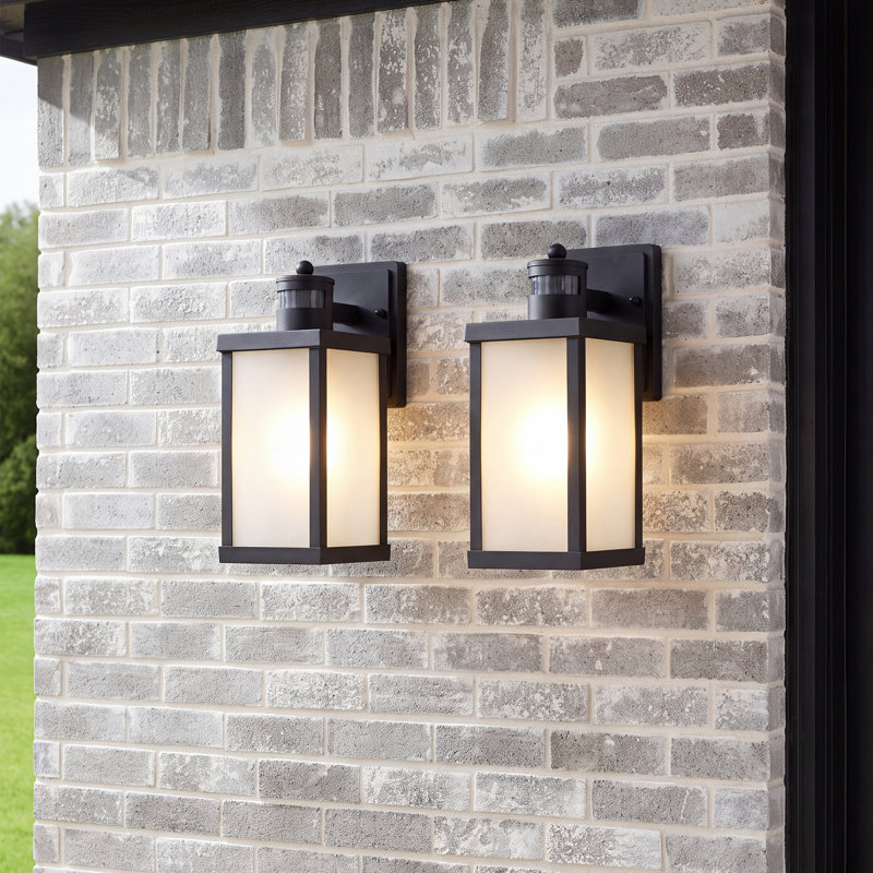 13" Aluminum Wall Lantern with Motion Sensor and Dusk to Dawn