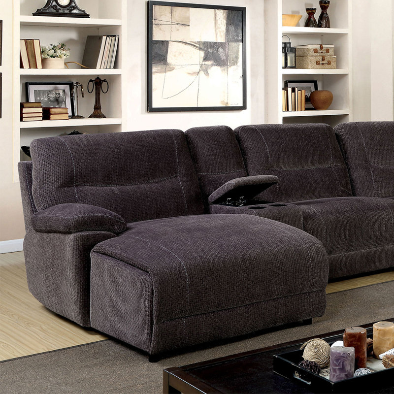 Canapé modulaire inclinable en chenille de 133,5 po Koio