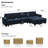 Shavera 6 - Piece 130.6'' Wide Upholstered Sectional Modular Sofa Velvet Large L Shaped Tufted Couch with Storage Ottomans-1814737016