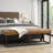 Anahli 60'' W Modern Industrial Genuine Leather Bench with Tufted Design-1041358481