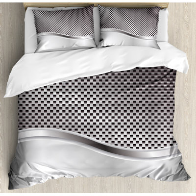 Modern & Contemporary Polyester Checkered Duvet Cover