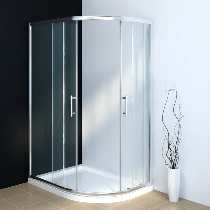 Delphina Glass Offset Quadrant Shower Enclosure with Tray, Right, 1850mm H x 1200mm W x 800mm D