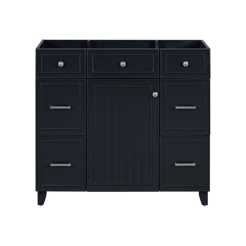 Base de meuble-lavabo simple 35,4 po seulement, Noir