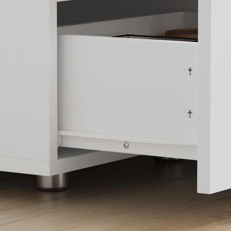 Table de chevet 2 tiroirs (2 ensembles), Blanc
