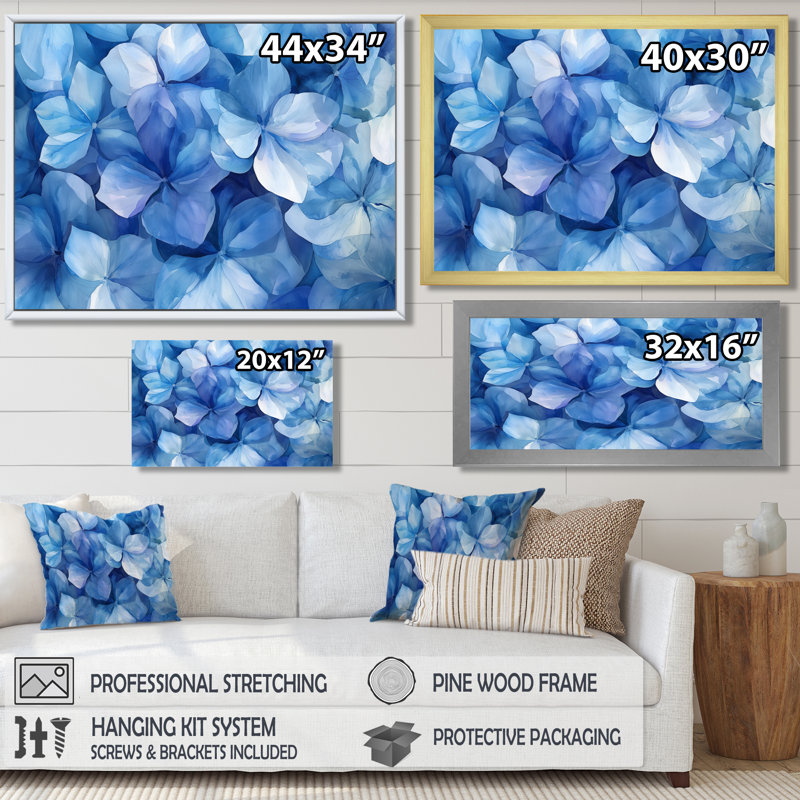 Ilhaam - Floral Wall Art, Single Picture Framed Print, Black, 12" H x 20" W