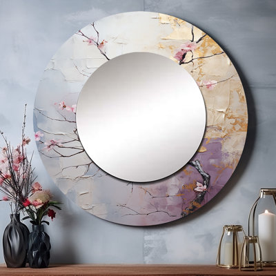 «Seko Blossom Tree Whispers Of Pink III» - miroir mural monochrome unique