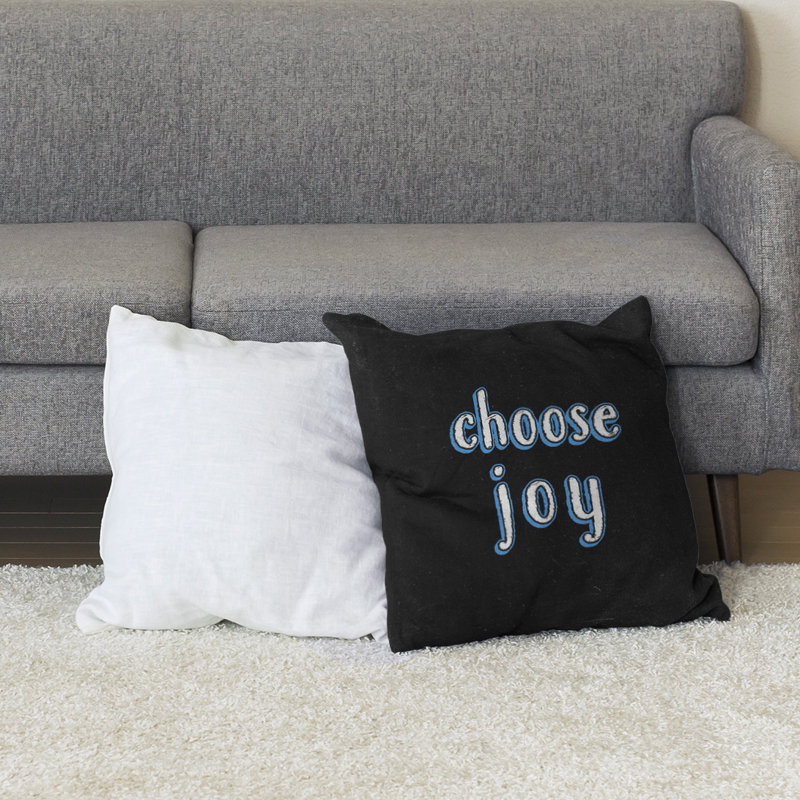 Coussin de sol choose Joy, H 28 po x l 28 po, bleu