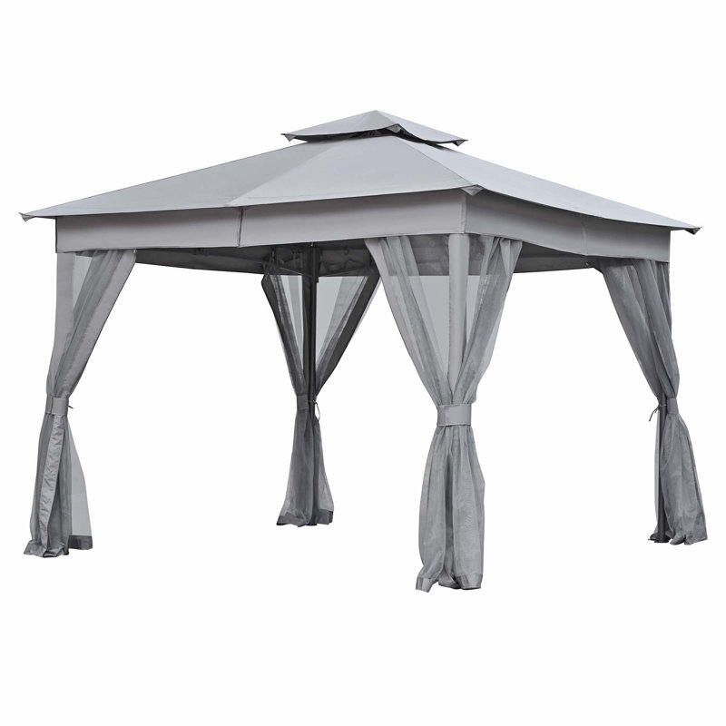Tente d'extérieur avec double toit et moustiquaire, Gris