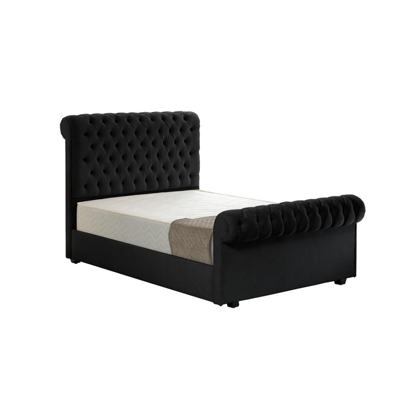 Payton Upholstered Bed, Black, Single (3')