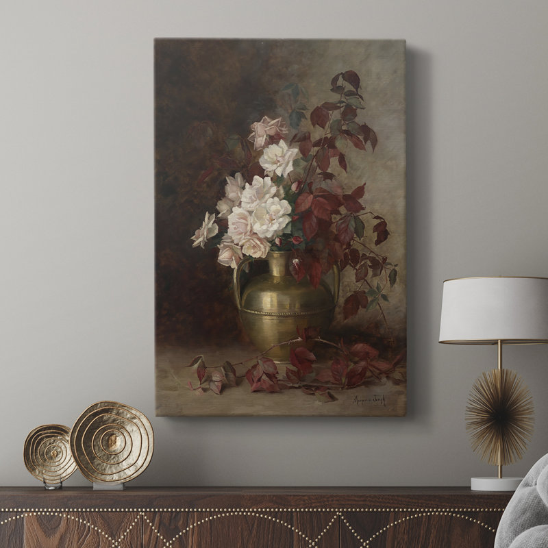 Imprimé floral rétro Cxxiii - galerie enveloppée de cavas, H 36 po x l 24 po