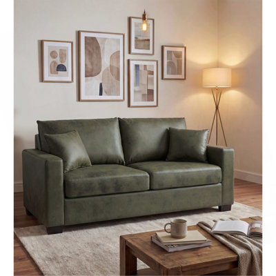This 69-inch two-seater sofa features a Foil fabric and comes with two throw pillows, offering a comfortable seating experience suitable for any setting.