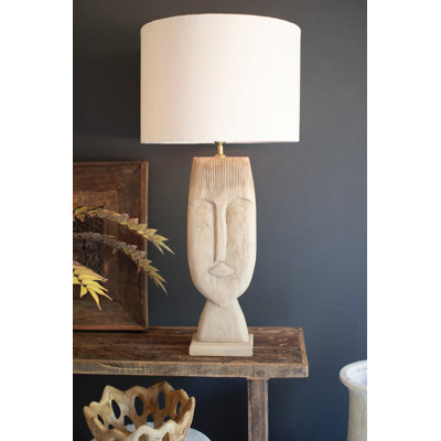  Lampe frontale en bois sculpté à la main - hauteur de 36 po