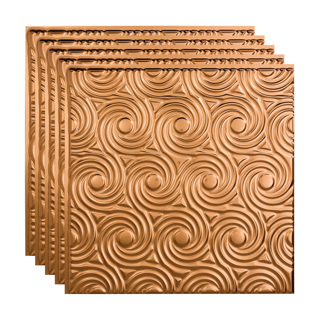23'' L x 23'' W Textured Vinyl Glue Up Ceiling Tile (Set of 5) Fasade 