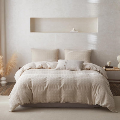 100% Waffle Weave Cotton Duvet Cover Set