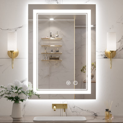 Miroir de salle de bain / de salle de bain à DEL à intensité variable sans cadre Kaelia