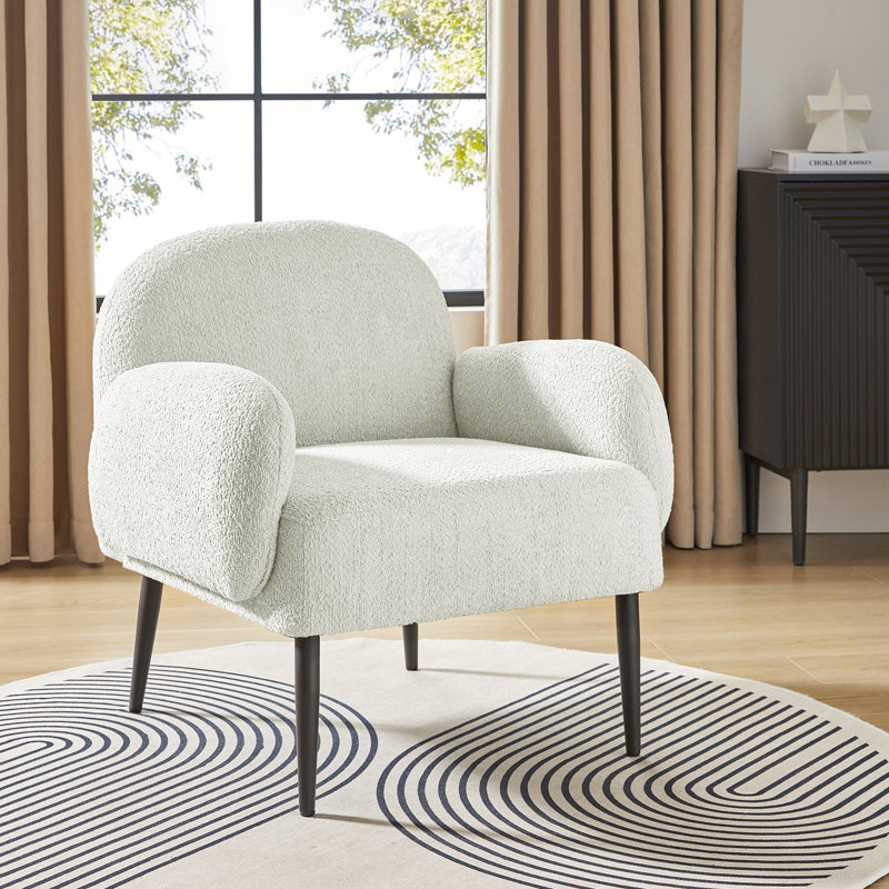 Fauteuil Lorice, Bouclé ivoire