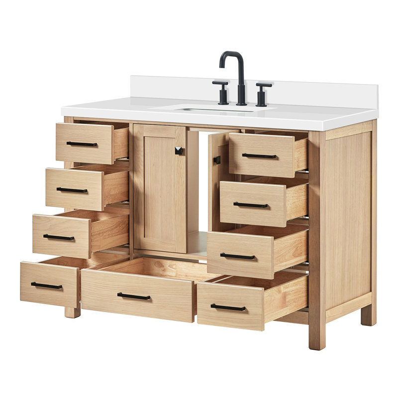 Ensemble de meuble-lavabo simple 48 po Cambridge, Chêne, Rectangular
