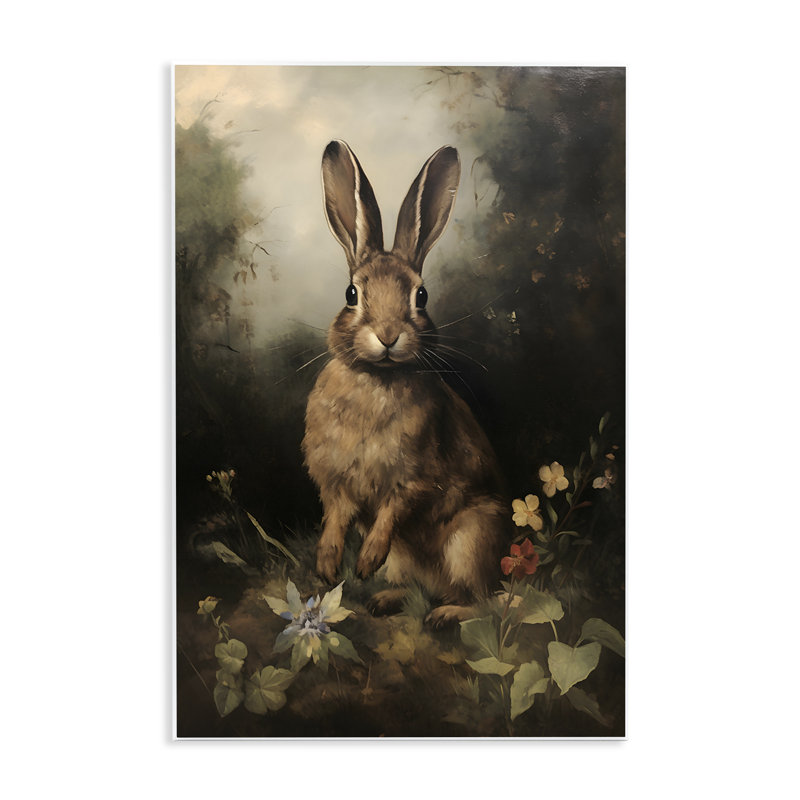 Bunny in Nature Wall Plaque Art by Petal Prints Design, 15" H x 10" W