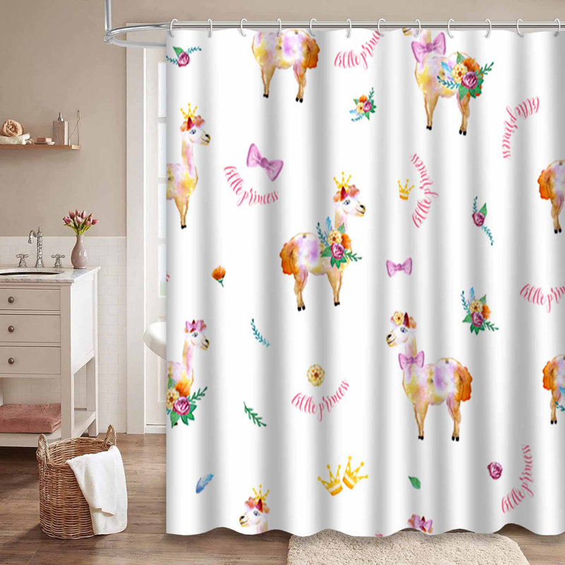 Rideau de douche avec 12 crochets aquarelle, L 72 po x l 72 po