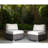 Outdoor Armless Seating Group - 2 Chairs 4 Weather- Cushions, Half Round Weave , High Open Cell Foam, - No Assembly Needed