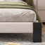 Lit tapissier beige et noir très grand, tête de lit carrée, construction, sommier, matelas 8 12 pouces, cadre de lit Peaceful Space noir avec lattes silencieuses, sans ressorts, ambiance