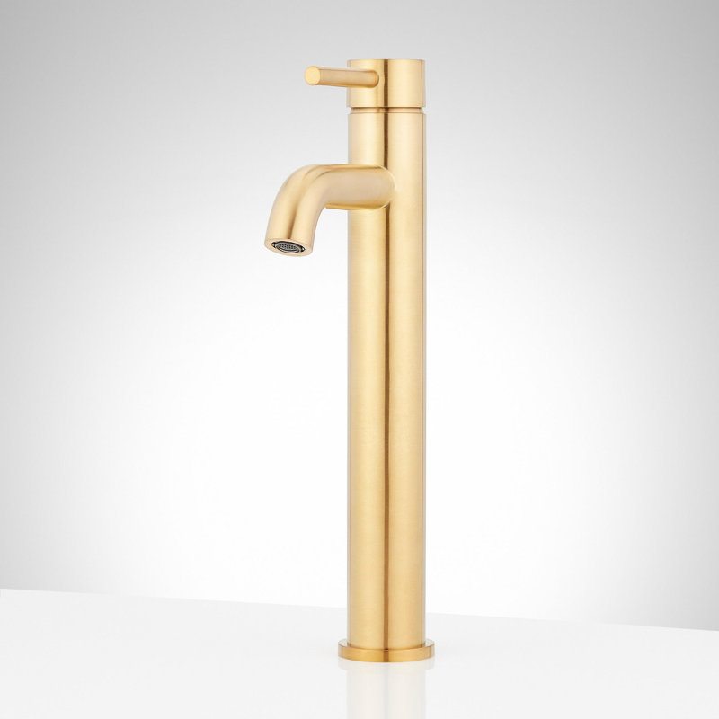 Lexia 1.2 GPM Vessel Single Hole Bathroom Faucet, Brushed Gold
