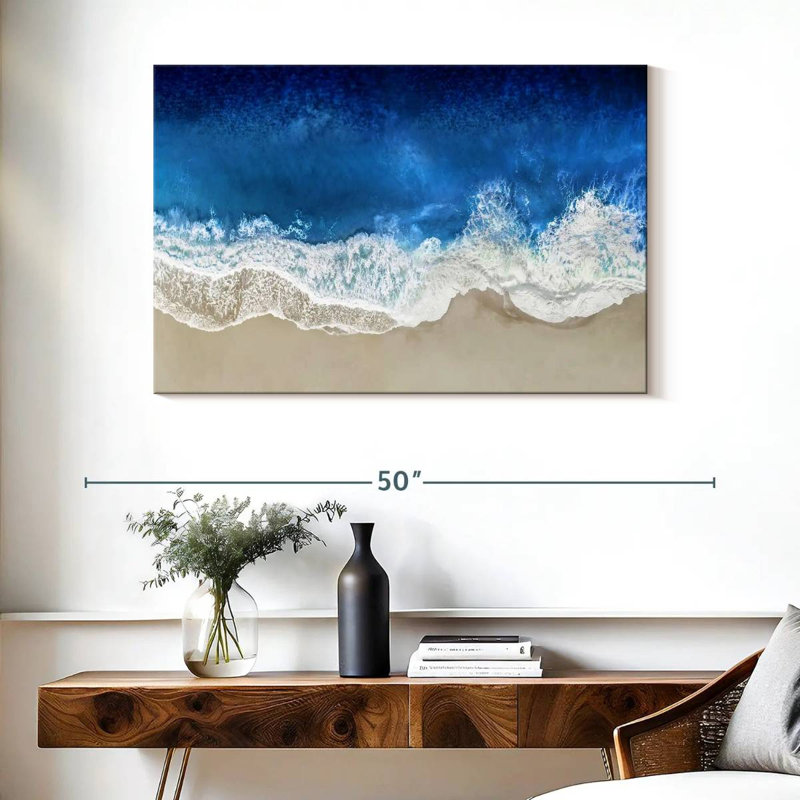 Gillard Indigo Waves From Above I, H 26 po x l 39 po