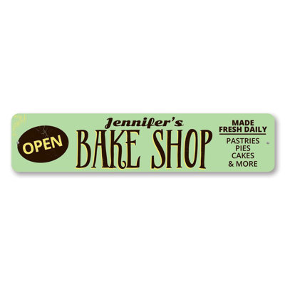 Bake Shop Open Custom Aluminum Sign