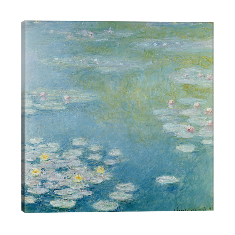Nympheas At Giverny, 1908 by Claude Monet - Painting, No Frame, 93.98 cm H x 93.98 cm W x 3.175 cm D