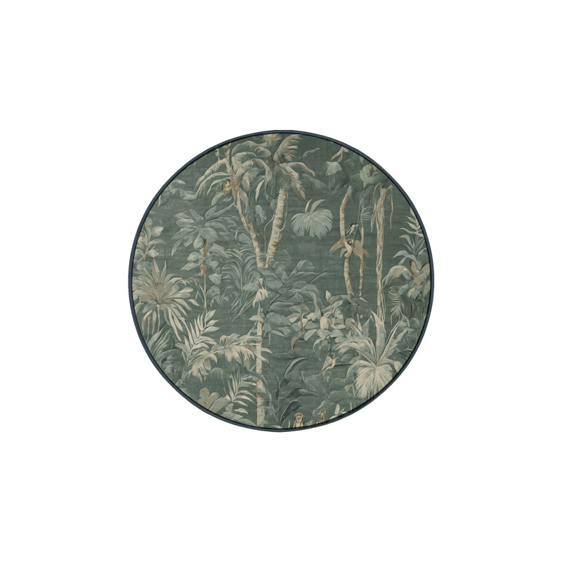 Tapis gris lavable à la machine, Rond 5 pi