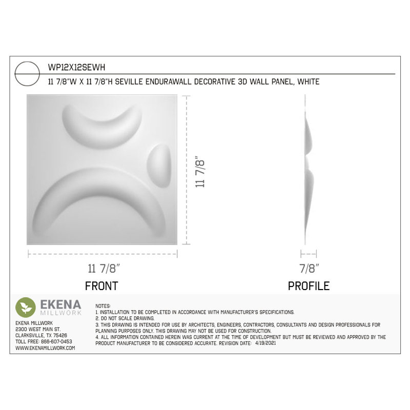 H 11 7/8 po x l 11 7/8 po H 11,75 po. Pi. (12 / PC)