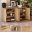62" Rattan Sideboard - Woven Storage Cabinet for Dining Room & Entryway | Set Includes Two Separate Side Cabinets-1590822546