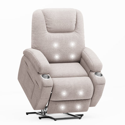 Fauteuil inclinable de luxe avec canapé de massage - pétrissage à 8 points / dossier élargi / repose-gobelet double / aide aux personnes âgées à soulever, position allongée à 160 ° + rangement multicouche, fauteuil de salon et de chambre double 