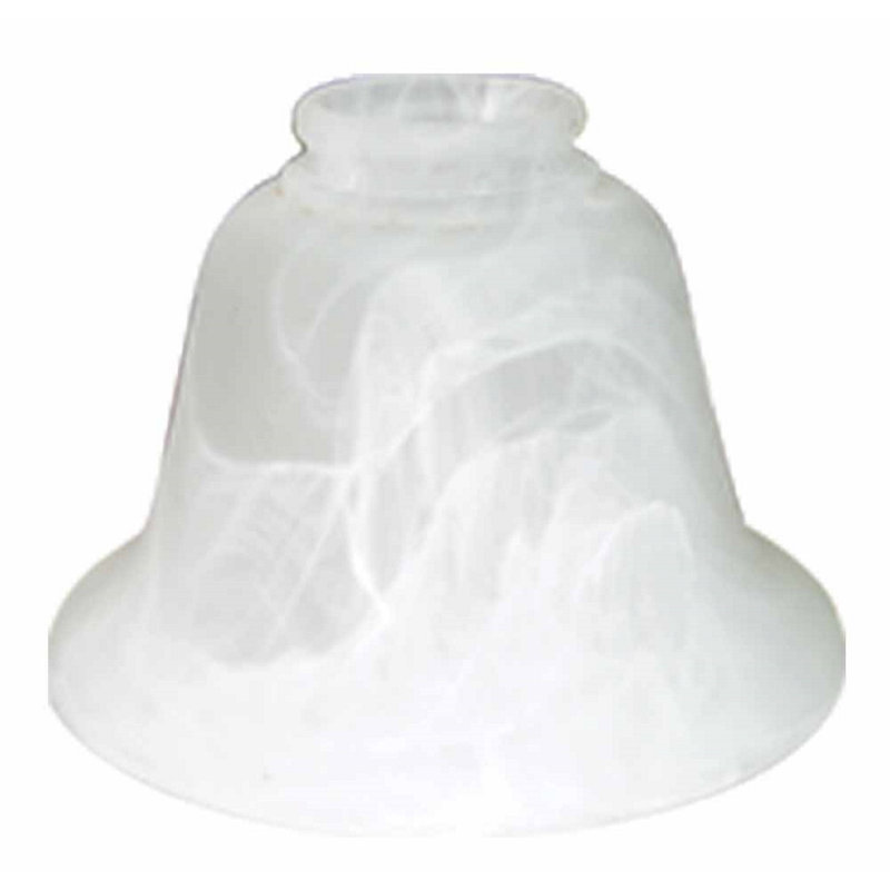 4.25"H x 6"W White Alabaster Glass Bell Pendant Shade 