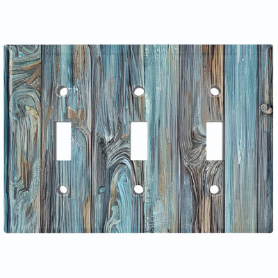 Copper Rust Patina Teal Print 3 - Gang Toggle Light Switch Standard Wall Plate