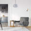 20cm H Linen Drum Pendant Shade ( Screw On ) in Grey