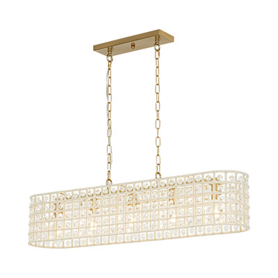 Luxe 5 - Light Long Oval Crystal Chandelier For Dining Table