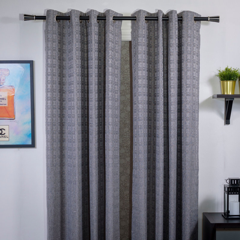 Tringle à rideaux simple Sandra, Onyx, H 3,5 po x l 96 po x P 5,25 po