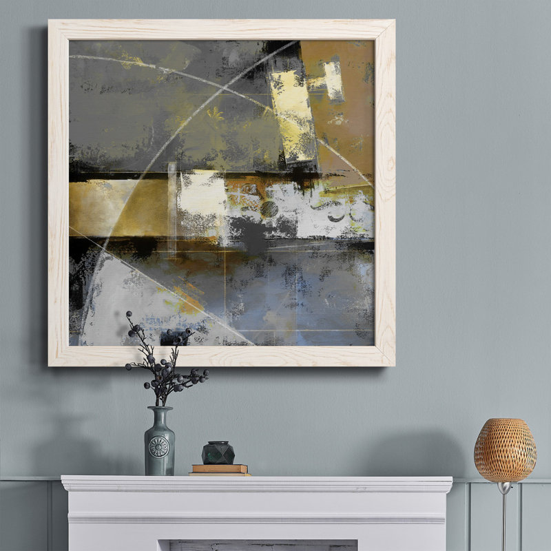 Danse grise I - cadre photo, reproduction d'art sur toile, H 20 po x l 20 po x P 1,5 po, Cadre blanc