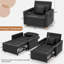 Fauteuil convertible en cuir véritable capitonné de 40 po de large Seamus-1751136951