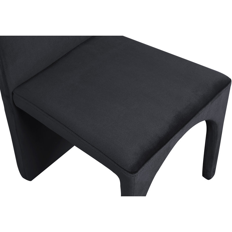 Chaise d'appoint en velours Car Pathia, Velours noir