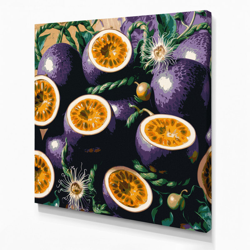 Art mural sur toile Fruit Fruit de la passion, H 8 po x l 8 po