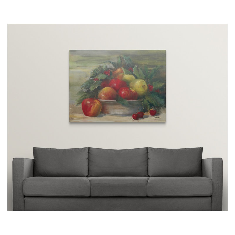 «Apples and Holly» - reproduction, H 36 po x l 48 po x P 1,5 po, Toile