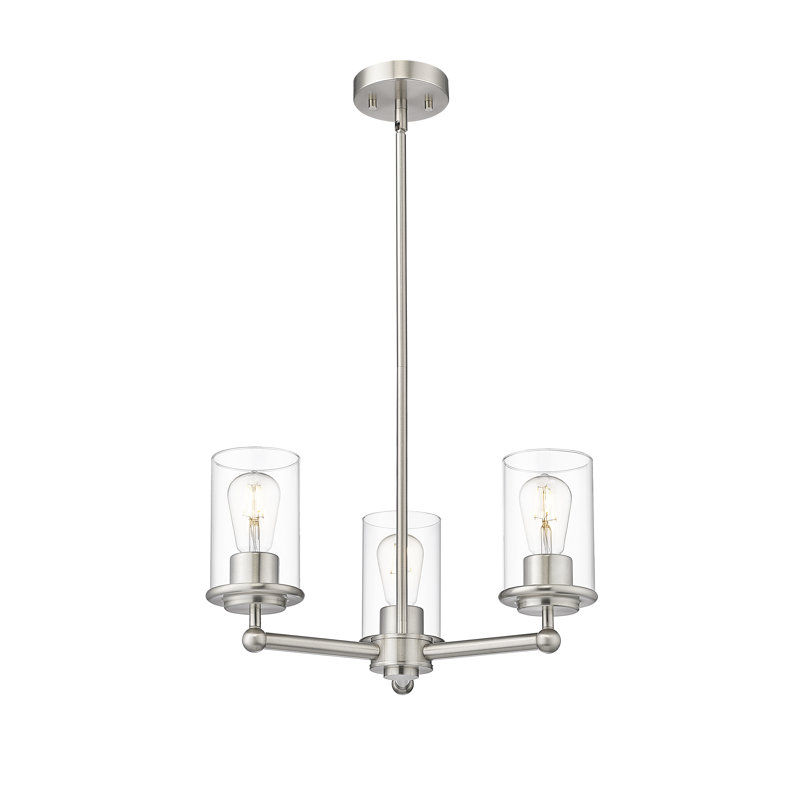 Lustre à 3 lumières en acier Sunnah, Nickel brossé