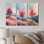 Fleur de cerisier rose bleu, prairie de rêve I - Collection d'impressions sur toile traditionnelles