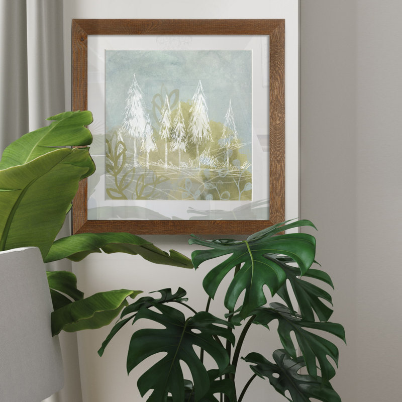 Collage d’arbres, reproduction d’art sur papier encadrée, H 31,5 po x l 31,5 po x P 1,5 po, Cadre en érable